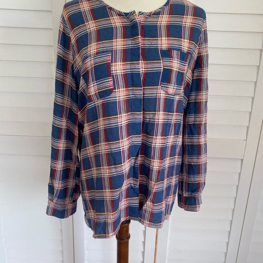 Anthropologie Bishop + Young Plaid Blouse Size S